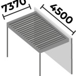 Schéma dimension pergola bioclimatique toit rétractable BIO INTERSTELLAR